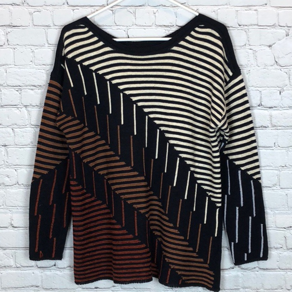 Nic + Zoe pullover sweater striped